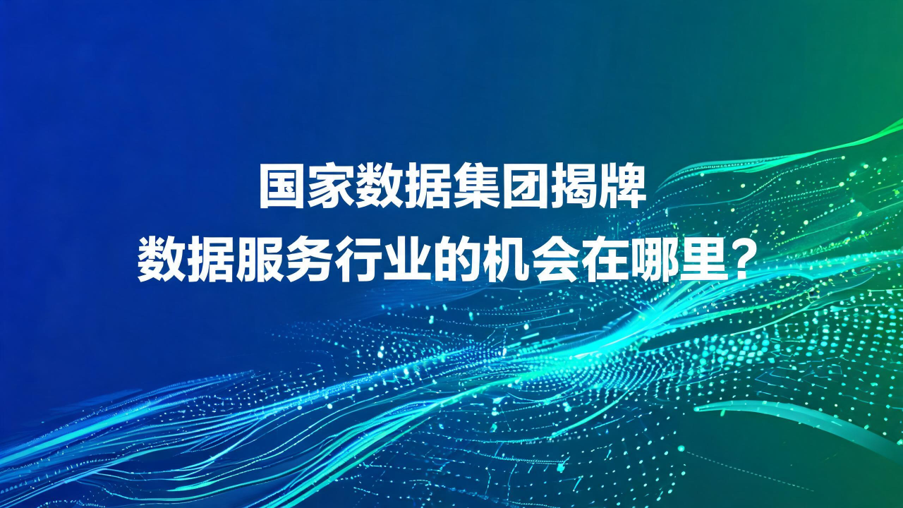 数据要素“国家队”入场：国家数据集团揭牌，数据服务行业的机会在哪里？